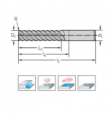 H7073417‑16X50 Твердосплавные фрезы для обработки уступов