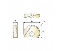 Твердосплавная сменная пластина для фрезы i-xMill, 11.0X3.2XR5.5