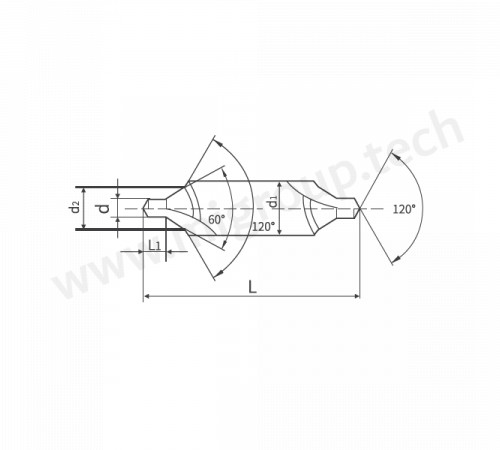 COBCD0125X045.3 Сверло центровочное тип А из быстрорежущей стали HSS Co5 (M35) DIN333