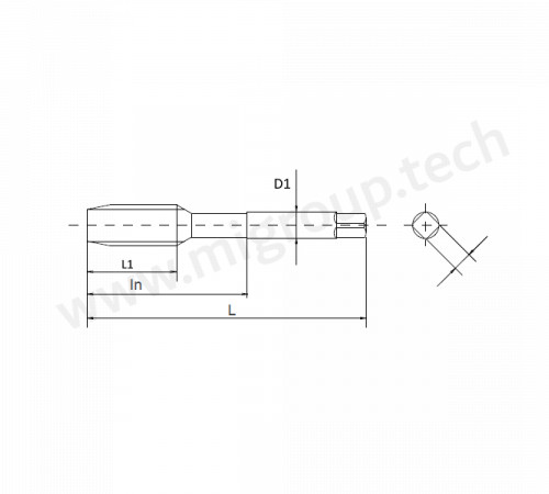 SFT41.M040X050.2 Метчик из быстрорежущей стали для глухих отверстий DIN374