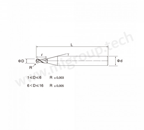 MSR4B0400-0800.1600.08L060 Твердосплавная сферическая фреза