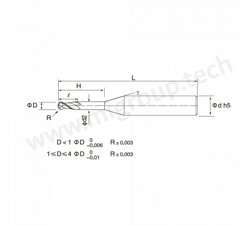 MXH2BL0150-0300.1600.06L075 Твердосплавная сферическая фреза