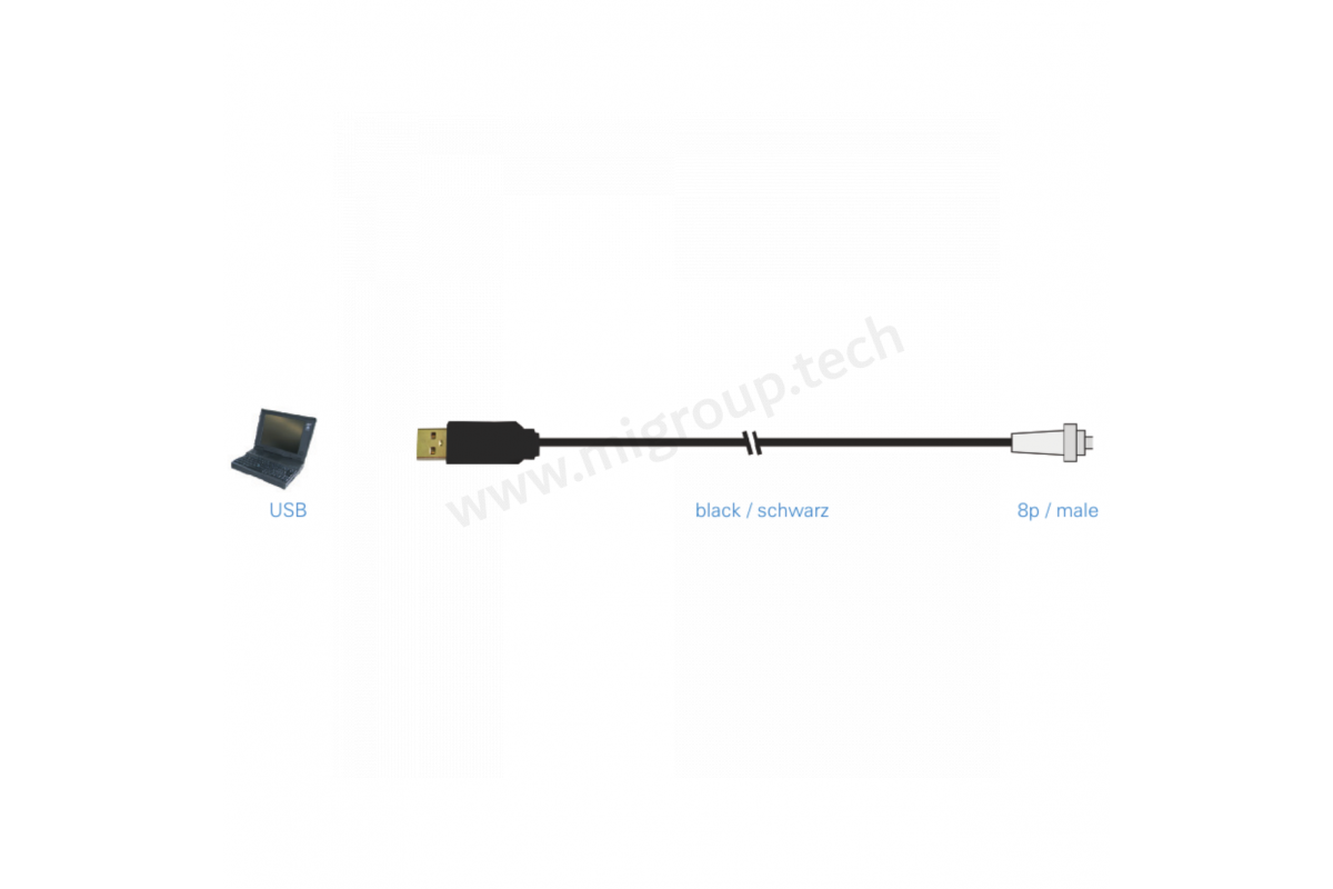 015-018-468-USB Кабель для уровня Clinotronic PLUS, USB-A x RS485 1,8 м