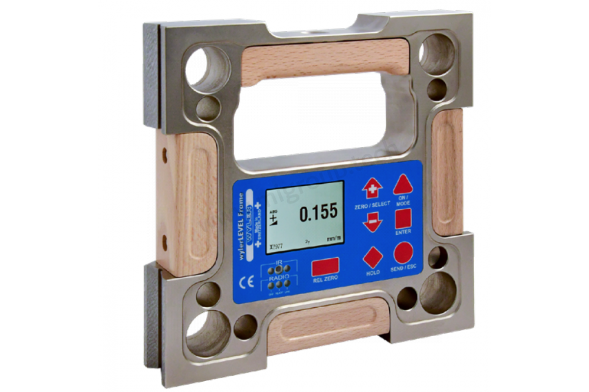 001-200-2433-52AA WylerLEVEL Frame 200 Высокоточный рамный электронный уровень 1мкм ± 20 мм/м (призматические основания снизу и слева, с магнитными вставками)