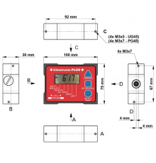 015-PLUS-PG45 Clinotronic PLUS Электронный уровень ± 45° (отверстия М3)