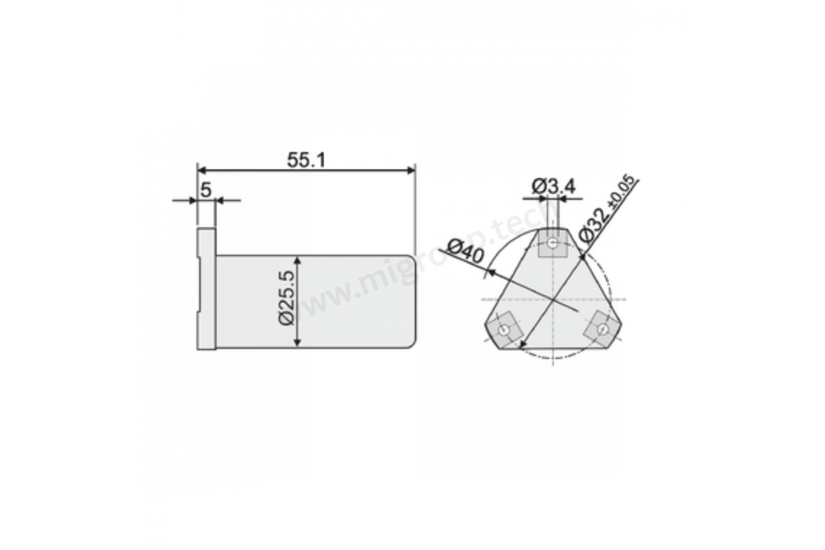 065-040-C-30 ZEROTRONIC C +/- 30°, треугольное основание; Стандартная калибровка; 3 х М3, шайбы