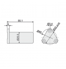 065-040TYPE3-002 ZEROTRONIC 3 +/- 0,5°, треугольное основание; Стандартная калибровка; 3 х М3, шайбы