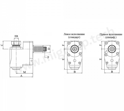 4702085 Радиальный приводной блок со смещением VDI. DIN5482 (ALLGRIP)