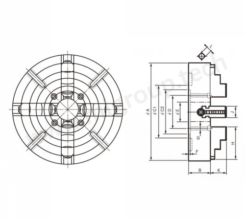 4х-кулачковый токарный патрон IC-16