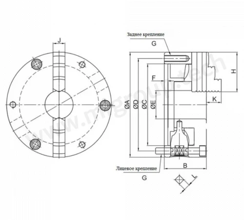 2х-кулачковый токарный патрон SCT-6