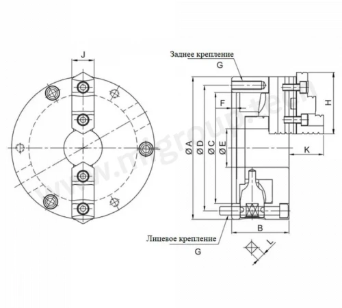 2х-кулачковый токарный патрон SKT-10